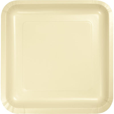 IVORY SQUARE PAPER LUNCH PLATES 18 CT. 