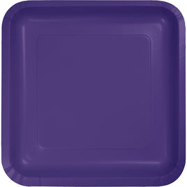 PURPLE SQUARE PAPER LUNCH PLATES 18 CT. 