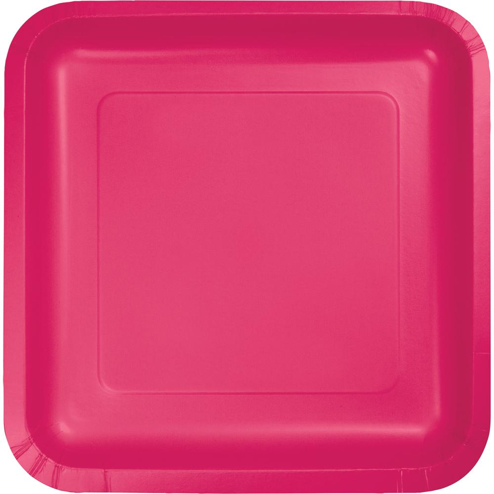 MAGENTA SQUARE PAPER LUNCH PLATES 18 CT. 