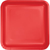 CLASSIC RED SQUARE PAPER LUNCH PLATES 18 CT. 