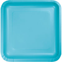 BERMUDA BLUE SQUARE PAPER LUNCH PLATES 18 CT. 