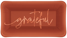 Elegant Thanksgiving Rectangular 9 x 5" Appetizer Plates  8ct - Foil Stamping"