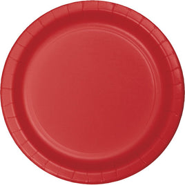 9 in. Classic Red Paper Lunch Plate 24 ct