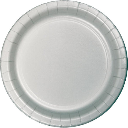9 in. Shimmering Silver Paper Lunch Plates 24 ct