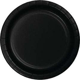9 in. Black Paper Lunch Plates 24 ct