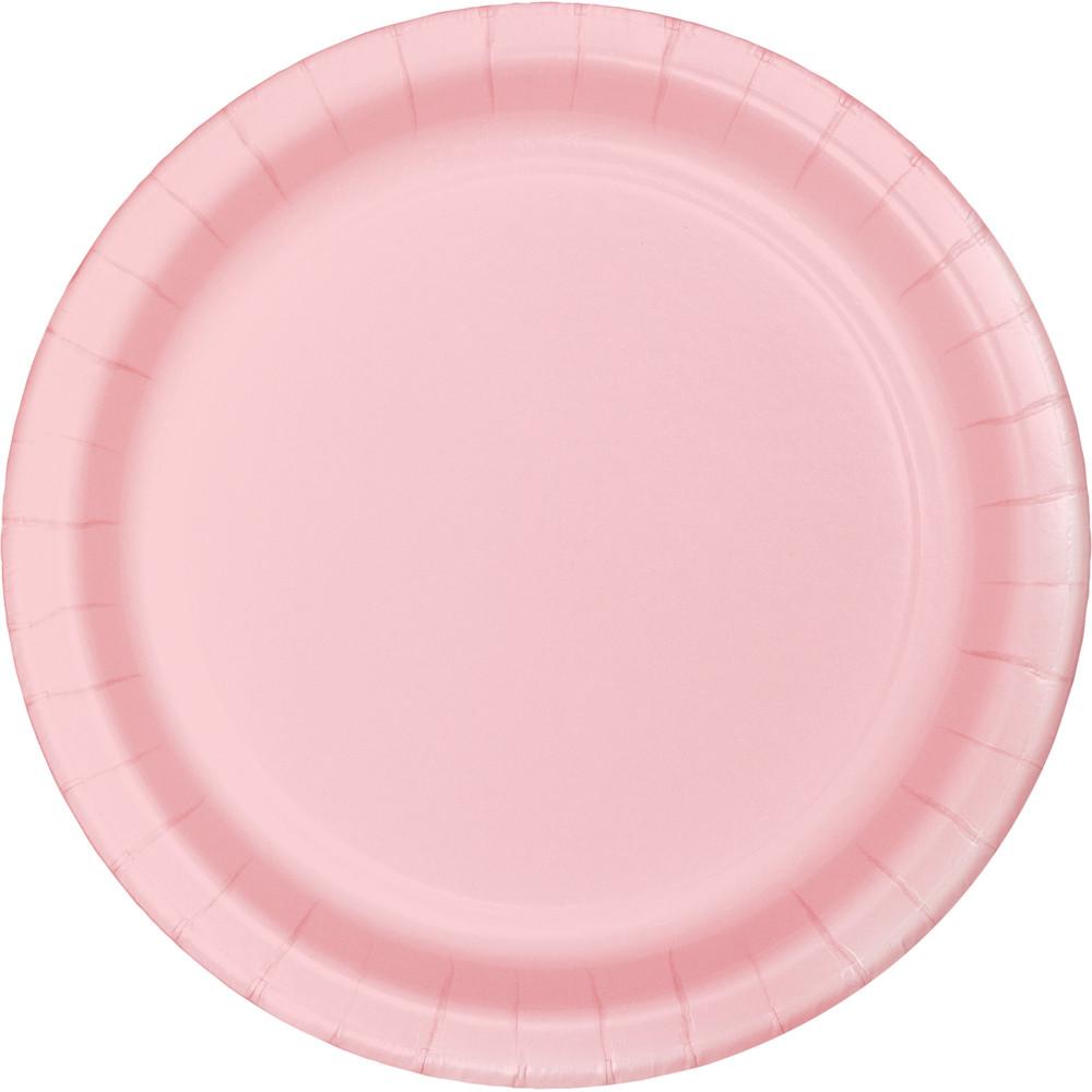 9 in. Classic Pink Lunch Paper Plates 24 ct 