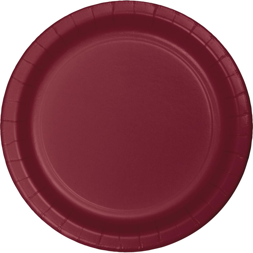 BURGUNDY PAPER LUNCH PLATES 24 CT. 