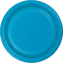 9 in, Turquoise Paper Lunch Plates 24 ct