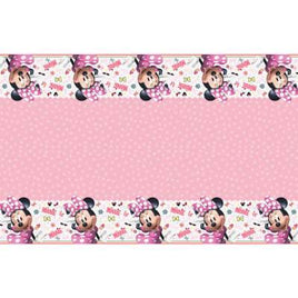 Disney Iconic Minnie Mouse Rectangular Plastic Table Cover  54"x84"  Small Fold