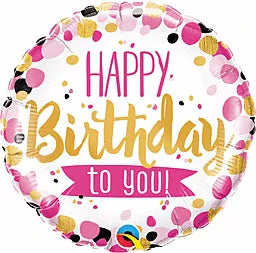 18" Happy Birthday To You Pink/Gold