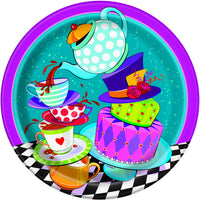 9 in. Mad Hatter Tea Paper Plates 8 ct 