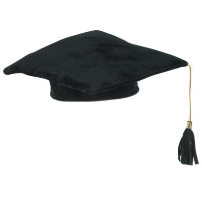 Plush Graduate Cap - Black