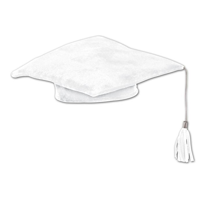 Plush Graduate Cap - White