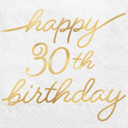 Golden Age Birthday 30th Beverage Napkins