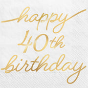 Golden Age Birthday 40th Beverage Napkins