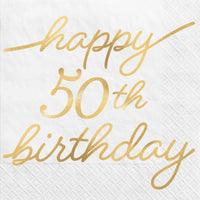 Golden Age Birthday 50th Beverage Napkins