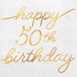 Golden Age Birthday 50th Beverage Napkins
