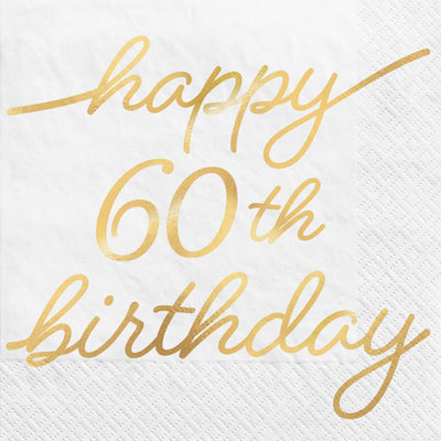 Golden Age Birthday 60th Beverage Napkins
