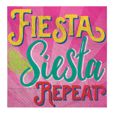 Fiesta Siesta Repeat Beverage Napkins  16 ct.