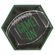 Kickoff Football "Game On" Hexagon Shaped 9.25" Plates  8ct - Foil Stamping