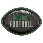 Kickoff Football "But First  Football" Shaped 12" Plates  8ct - Foil Stamping