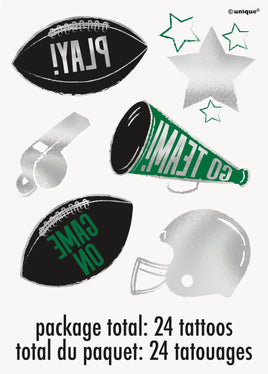 Kickoff Football Foil Tattoos  24ct