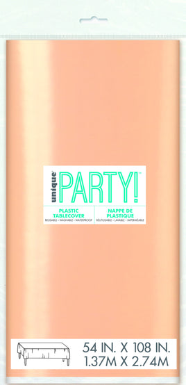 Rose Gold Foil Rectangular Plastic Table Cover  54"x108"