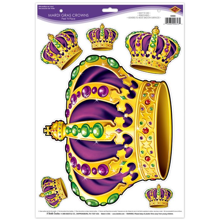 Mardi Gras Crowns Peel N Place