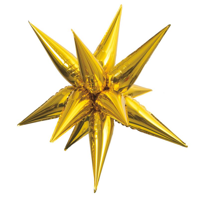 Gold 12 Point 3D Star Foil Balloon - Jumbo  40"
