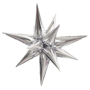 Silver 12 Point 3D Star Foil Balloon - Large  27.5"