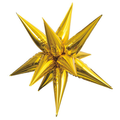Gold 12 Point 3D Star Foil Balloon - Large  27.5