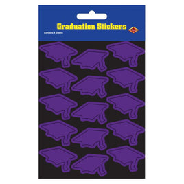 Grad Cap Stickers Purple- 4 sheets
