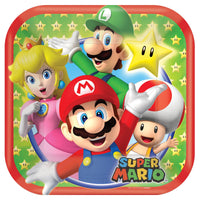 SUPER MARIO BROTHERS SQUARE DESSERT PLATES  8 CT. 