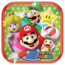 SUPER MARIO BROTHERS SQUARE DESSERT PLATES  8 CT. 