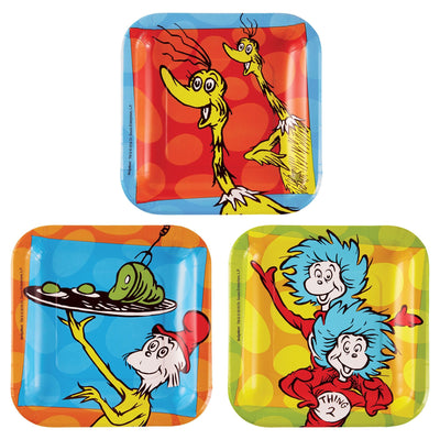 7in. Dr. Seuss Square Plates 8 ct.
