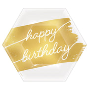 Golden Age Birthday Happy Birthday 7" Hexagon Metallic Plates