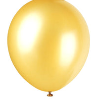 12" Latex Balloons  8ct - Gold