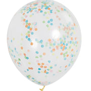 Clear Latex Balloons with Multi-Colored Confetti 12"  6ct - Pre-Filled