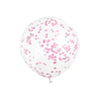 Clear Latex Balloons with Hot Pink Confetti 12"  6ct - Pre-Filled