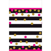 Pink And Gold Confetti Plastic Table Cover 1 ct. 54 in. X 102 in. 