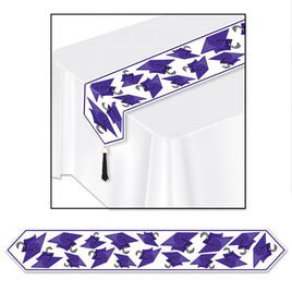 Printed Grad Cap Table Runner- Purple