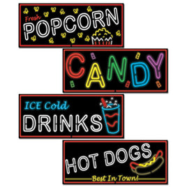 Neon Food Sign Cutouts 4/pkg