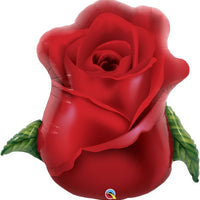 33" Red Rose Bud Foil Balloon