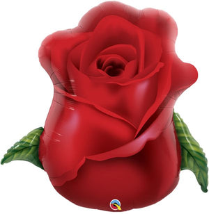 33" Red Rose Bud Foil Balloon