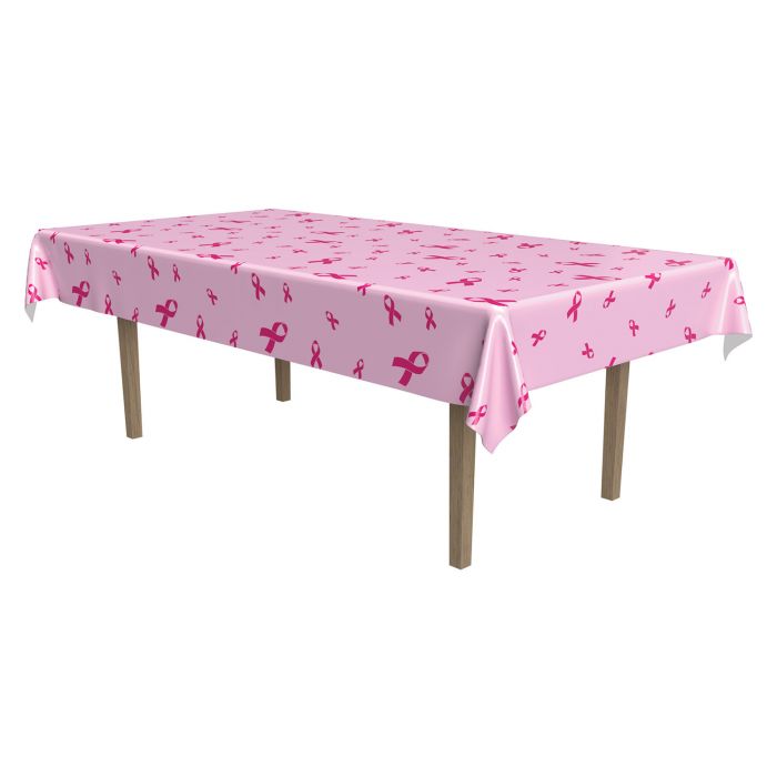 Pink Ribbon Plastic Tablecover