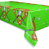 Baseball Plastic Tablecover 54 in. X 84 in. ct 