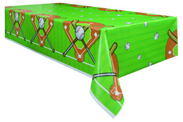Baseball Plastic Tablecover 54 in. X 84 in. ct 