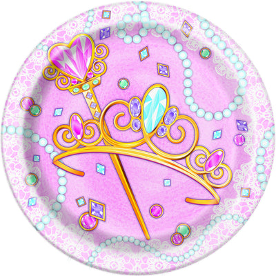 7 in. Pink Princess Paper Plate 8 ct