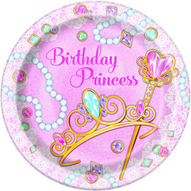 9 in. Pink Princess Paper Plates 8 ct