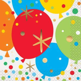 Glitzy Gold Birthday Beverage Napkins 16ct - Foil Stamped